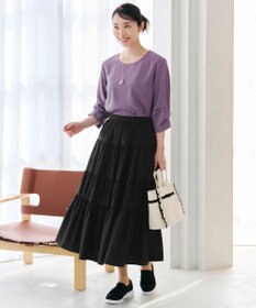 Tiaclasse 【洗える】ティアードフレアスカート