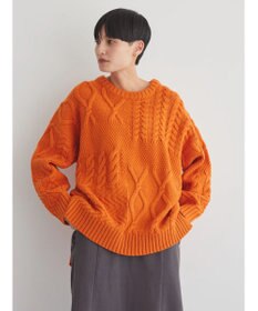 AMERICAN HOLIC パッチワークケーブルニットプルオーバー