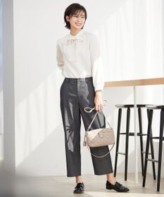 J.PRESS LADIES 【洗える・吸水速乾】 ライトアムンゼンドットPT リボン ブラウス