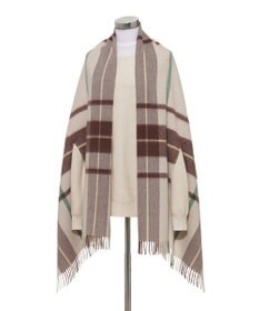 MOONBAT MACKINTOSH PHILOSOPHY(マッキントッシュ フィロソフィー）ウール100% 2WAYチェックポンチョストール