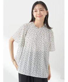 earth music&ecology マジョリカプリーツ半袖ブラウス