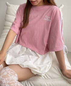 WEGO 2ラインリボングラフィックショートT