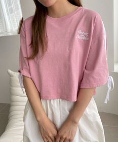 WEGO 2ラインリボングラフィックショートT