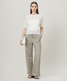 ICB 【洗える】 シャイニーサッカー クロップドトップス