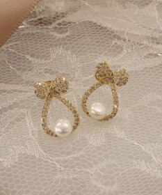 Tiaclasse 【金属アレルギー対応／選べる2タイプ】リボン＋パールピアス