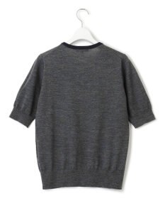 23区 【洗える/アンサンブル対応】サステナブルウール 半袖バイカラー ニット