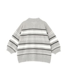 Green Parks 衿付き７分袖ニットプルオーバー