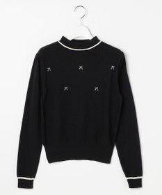 Feroux リボン刺繍ダイア柄 ニット