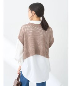 earth music&ecology ＳＥＴ２点メッシュベスト＋シャツ