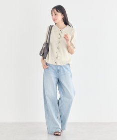 earth music&ecology ミニフリルポロカーディガン