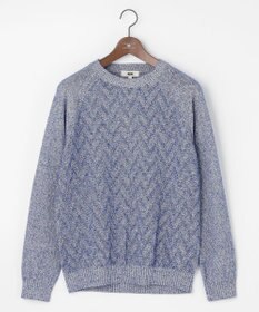 JOSEPH ABBOUD 【キングサイズ・エコ素材和紙使用・日本素材】和紙杢メッシュクルーネック ニット