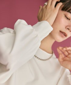 #Newans 【洗濯機可】シャーリングカフスパウダリーブラウス