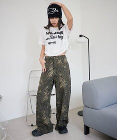 WEGO レオパードワイドストレートパンツ