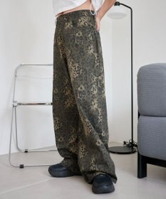WEGO レオパードワイドストレートパンツ