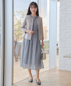 Tiaclasse L 【2WAY取り外しリボン付き】リボンタイラメシフォンワンピース