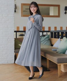 Tiaclasse L 【2WAY取り外しリボン付き】リボンタイラメシフォンワンピース