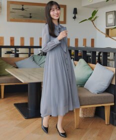 Tiaclasse L 【2WAY取り外しリボン付き】リボンタイラメシフォンワンピース