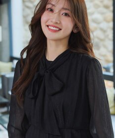 Tiaclasse L 【2WAY取り外しリボン付き】リボンタイラメシフォンワンピース