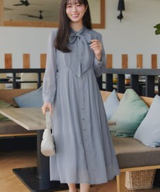 Tiaclasse L 【2WAY取り外しリボン付き】リボンタイラメシフォンワンピース