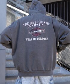 WEGO ピグメントグラフィックプルパーカー