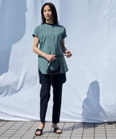 ICB 【接触冷感・UVケア・速乾・洗える】FluidBackSatin ドロストパンツ