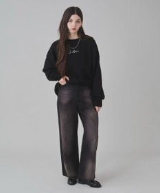 WEGO 【ユニセックス着用ITEM/SMLサイズ展開/ウエスト調整可】バギーデニムパンツ