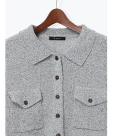 Te chichi メランジ衿ニットジャケット