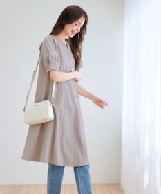 Tiaclasse L 【洗える】ギャザーランタンスリーブワンピース