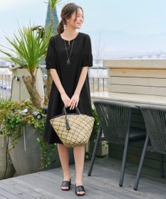 Tiaclasse L 【洗える】ギャザーランタンスリーブワンピース