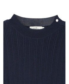 earth music&ecology ショルダーボタンリブニットプルオーバー