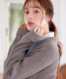 Tiaclasse 【洗える】リブ編み着流しカーディガン