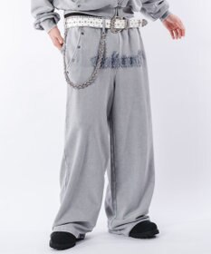 WEGO 【ウエストゴム/ユニセックス着用ITEM】ブリーチハトメスウェットパンツ