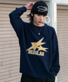 WEGO サテンワッペンニットプルオーバー