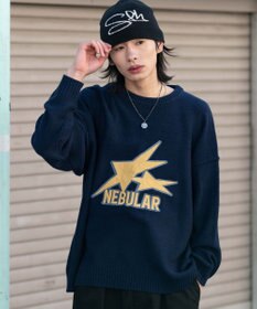 WEGO サテンワッペンニットプルオーバー