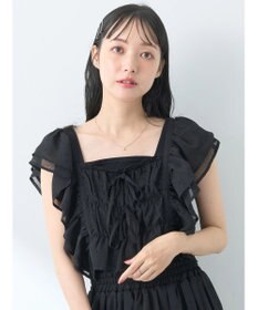 earth music&ecology フロッキードットフリルビスチェ