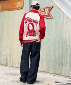 WEGO 【ユニセックス着用ITEM】グラフィックZIPニットブルゾン