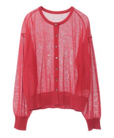 earth music&ecology 接触冷感シアークルーニットカーディガン