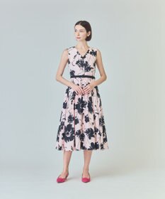 GRACE CONTINENTAL バイカラーボタニカルドレス