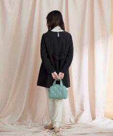 Tiaclasse 【ダブルストレッチ・洗える】バックベルトチュニックブラウス