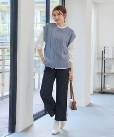 Tiaclasse 【2点セット】ニットベスト＋起毛シャツ