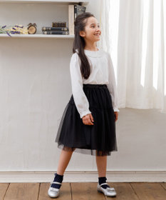 組曲 KIDS 【150-160㎝】プリーツカラー ブラウス