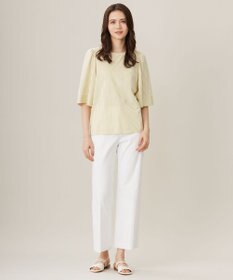 自由区 【洗える】リヨセルコットンストライプ カットソー