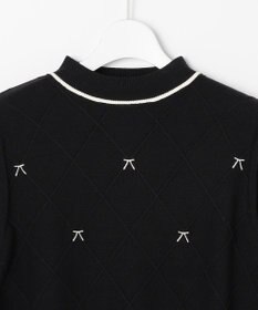 Feroux リボン刺繍ダイア柄 ニット