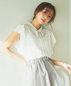 Feroux 【洗える】シャドーチェック ブラウス