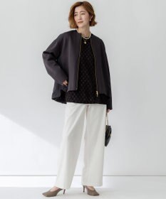 23区 【洗える】スラブツイルストレッチ ワイド パンツ