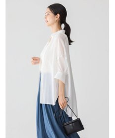 AMERICAN HOLIC 接触冷感５分袖変形ドルマンシアーシャツ