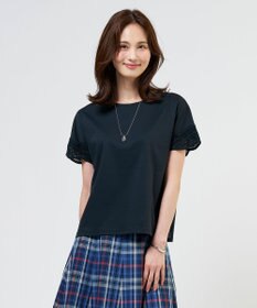 J.PRESS LADIES S 【一枚で着映え・シーンレスに活躍】コットンスムース レースデザイン カットソー