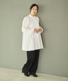 #Newans 【シワになりにくい/洗濯機可能】ロングフリルチュニック