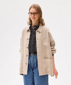 LENO FRENCH WORK HEVY LINEN COVER ALL《UNISEX》 カバーオールリネンジャケット