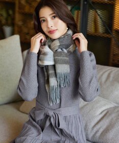 Tiaclasse 【洗える】プリーツ編みラメニットフレアワンピース